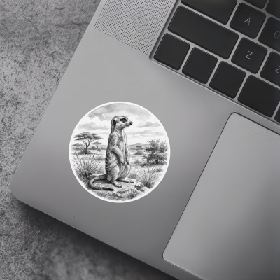 Erdm�nnchen in der Wildnis Aufkleber Bunt - Ansicht 7