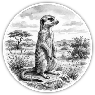 Wandtattoo  Erdm�nnchen in der Wildnis 
