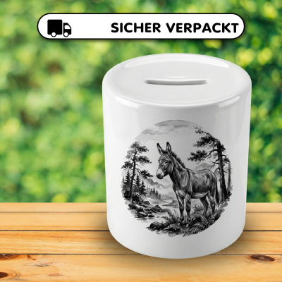 Spardose mit dem Motiv Esel in der Wildnis - Ansicht 4
