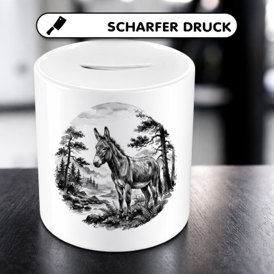 Spardose mit dem Motiv Esel in der Wildnis - Ansicht 5