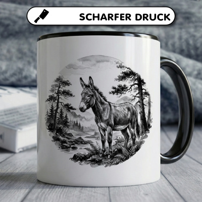 Tasse mit dem Motiv Esel in der Wildnis - Ansicht 5