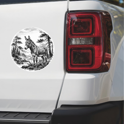 Esel in der Wildnis Aufkleber Bunt - Ansicht 2