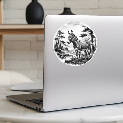 Esel in der Wildnis Aufkleber Bunt - Ansicht 5