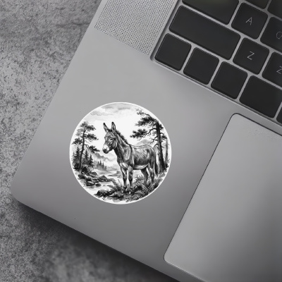 Esel in der Wildnis Aufkleber Bunt - Ansicht 7