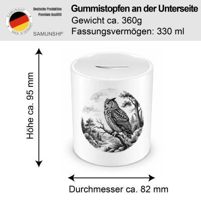 Spardose mit dem Motiv Eule in der Wildnis - Ansicht 2