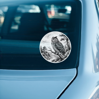 Eule in der Wildnis Aufkleber Bunt - Ansicht 3