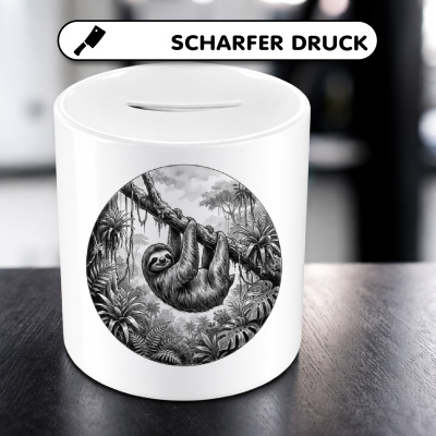 Spardose mit dem Motiv Faultier in der Wildnis - Ansicht 5