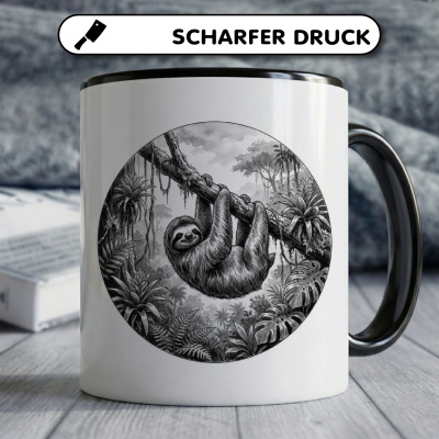 Tasse mit dem Motiv Faultier in der Wildnis - Ansicht 5