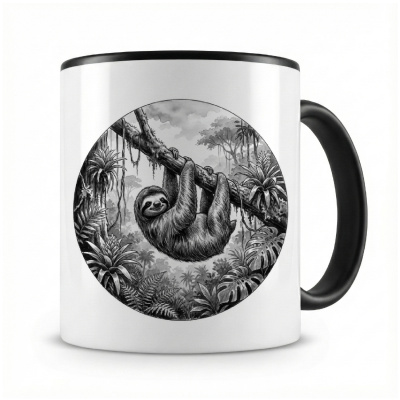 Tasse mit dem Motiv Faultier in der Wildnis