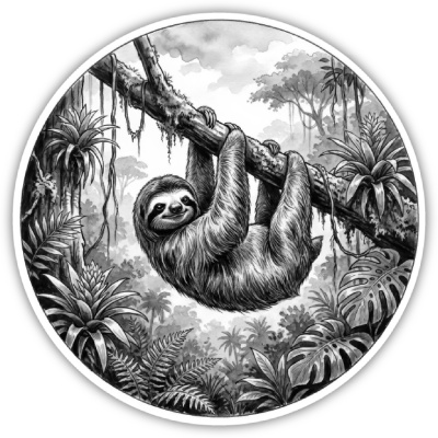 Wandtattoo  Faultier in der Wildnis 