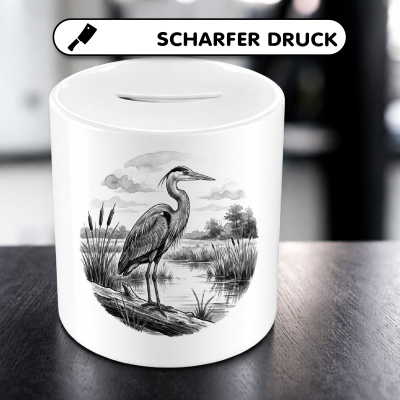 Spardose mit dem Motiv Fischreiher in der Wildnis - Ansicht 5