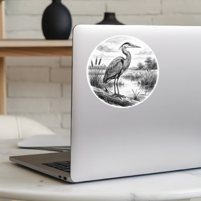 Fischreiher in der Wildnis Aufkleber Bunt - Ansicht 5