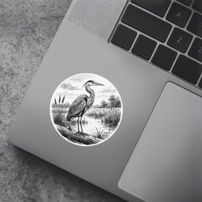 Fischreiher in der Wildnis Aufkleber Bunt - Ansicht 7