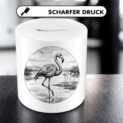 Spardose mit dem Motiv Flamingo in der Wildnis - Ansicht 5