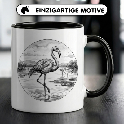 Tasse mit dem Motiv Flamingo in der Wildnis - Ansicht 3