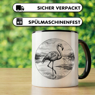 Tasse mit dem Motiv Flamingo in der Wildnis - Ansicht 4