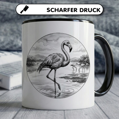 Tasse mit dem Motiv Flamingo in der Wildnis - Ansicht 5