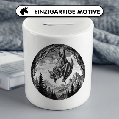 Spardose mit dem Motiv Fledermaus in der Wildnis - Ansicht 3
