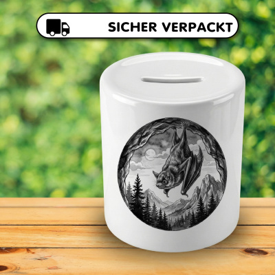 Spardose mit dem Motiv Fledermaus in der Wildnis - Ansicht 4