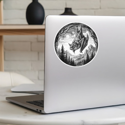 Fledermaus in der Wildnis Aufkleber Bunt - Ansicht 5