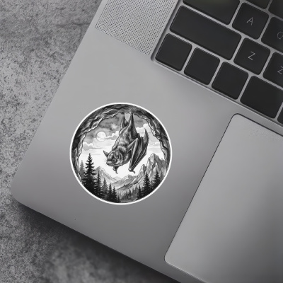 Fledermaus in der Wildnis Aufkleber Bunt - Ansicht 7