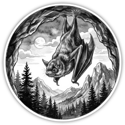 Wandtattoo  Fledermaus in der Wildnis 