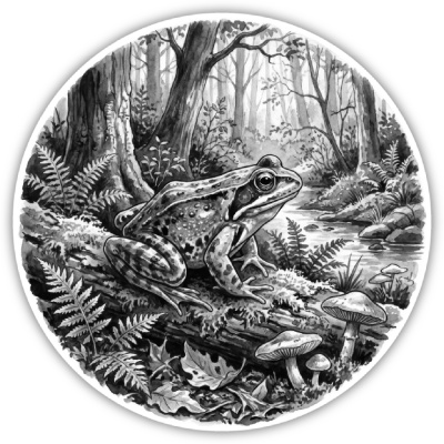 Wandtattoo  Frosch in der Wildnis 