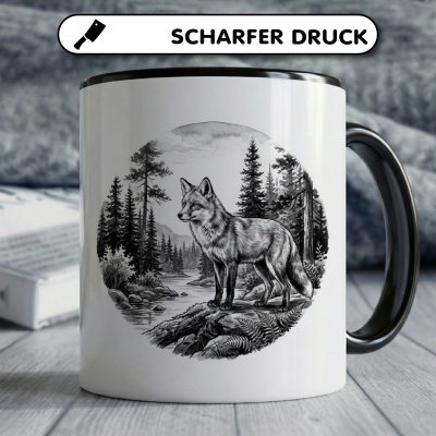 Tasse mit dem Motiv Fuchs in der Wildnis - Ansicht 5