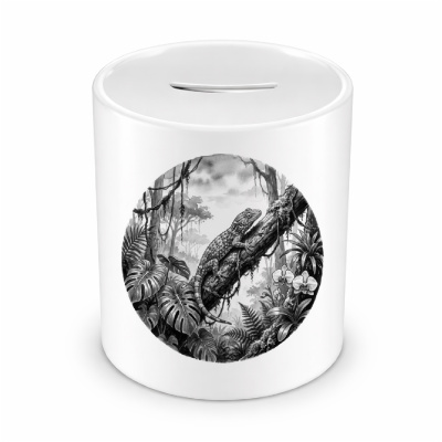 Spardose mit dem Motiv Gecko in der Wildnis