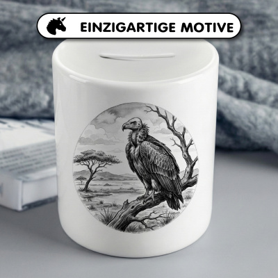 Spardose mit dem Motiv Geier in der Wildnis - Ansicht 3
