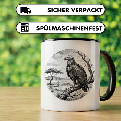Tasse mit dem Motiv Geier in der Wildnis - Ansicht 4