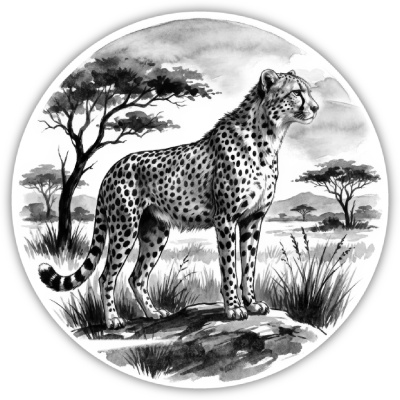 Wandtattoo  Gepard in der Wildnis 