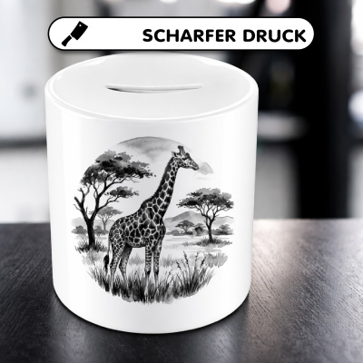 Spardose mit dem Motiv Giraffe in der Wildnis - Ansicht 5