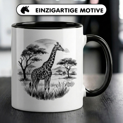 Tasse mit dem Motiv Giraffe in der Wildnis - Ansicht 3