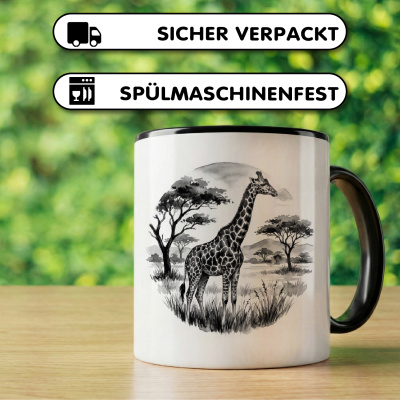 Tasse mit dem Motiv Giraffe in der Wildnis - Ansicht 4