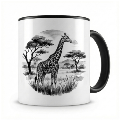 Tasse mit dem Motiv Giraffe in der Wildnis
