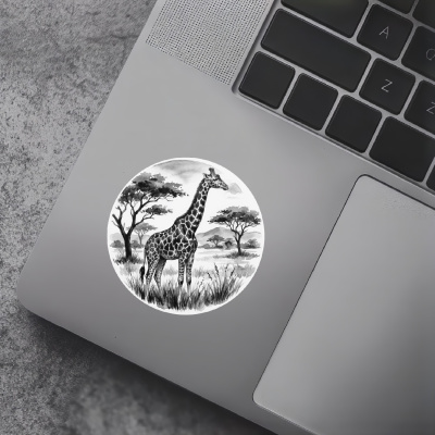 Giraffe in der Wildnis Aufkleber Bunt - Ansicht 7