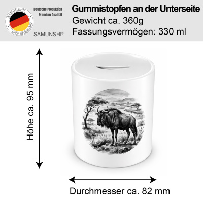 Spardose mit dem Motiv Gnu in der Wildnis - Ansicht 2