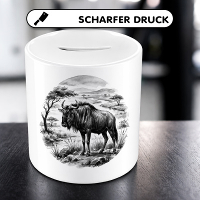 Spardose mit dem Motiv Gnu in der Wildnis - Ansicht 5