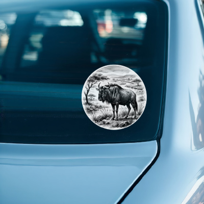 Gnu in der Wildnis Aufkleber Bunt - Ansicht 3