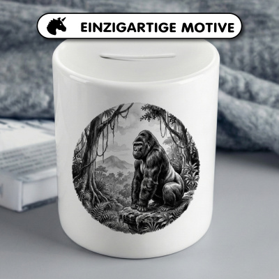 Spardose mit dem Motiv Gorilla in der Wildnis - Ansicht 3
