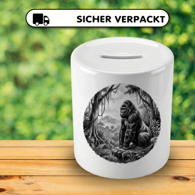 Spardose mit dem Motiv Gorilla in der Wildnis - Ansicht 4