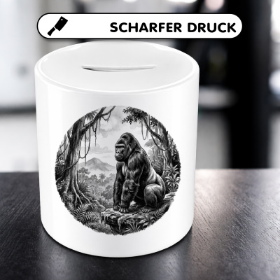 Spardose mit dem Motiv Gorilla in der Wildnis - Ansicht 5