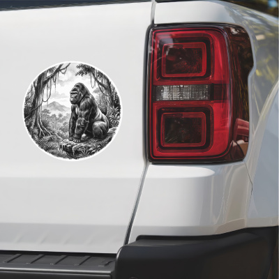 Gorilla in der Wildnis Aufkleber Bunt - Ansicht 2