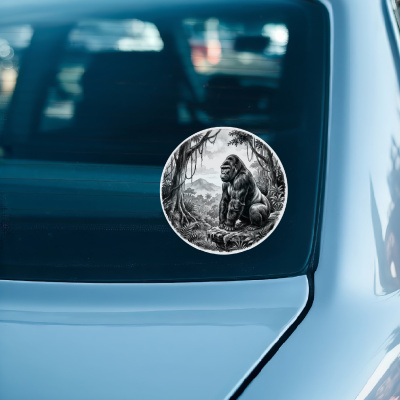 Gorilla in der Wildnis Aufkleber Bunt - Ansicht 3