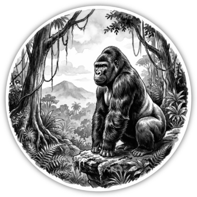 Wandtattoo  Gorilla in der Wildnis 