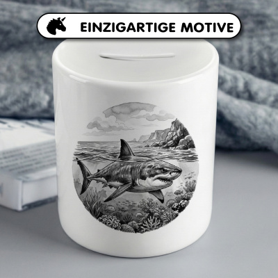 Spardose mit dem Motiv Hai in der Wildnis - Ansicht 3