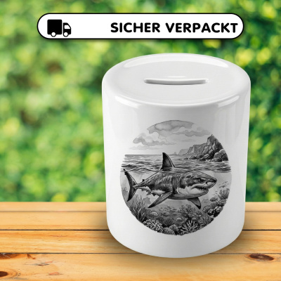 Spardose mit dem Motiv Hai in der Wildnis - Ansicht 4