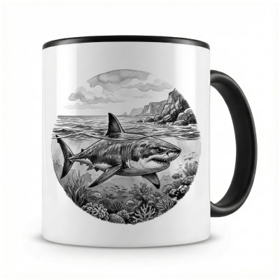 Tasse mit dem Motiv Hai in der Wildnis