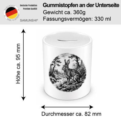 Spardose mit dem Motiv Hase in der Wildnis - Ansicht 2